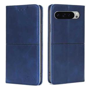 For Google Pixel 9 Pro XL Cow Texture Magnetic Leather Phone Case(Blue)