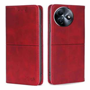 For Itel S24 4G Cow Texture Magnetic Leather Phone Case(Red)