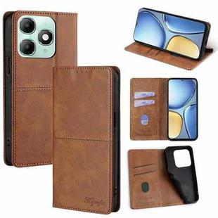 For itel A90 4G Cow Texture Magnetic Leather Phone Case(Light Brown)