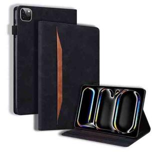 For iPad Pro 13 2024 Splicing Shockproof Leather Tablet Case(Black)