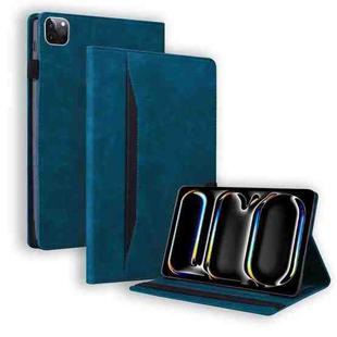For iPad Pro 11 2024 Splicing Shockproof Leather Tablet Case(Blue)