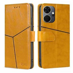 For Itel P55+ 4G Geometric Stitching Leather Phone Case(Yellow)