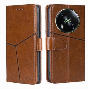 For Itel RS4 4G Geometric Stitching Leather Phone Case(Light Brown)