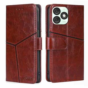 For Itel A50 4G Geometric Stitching Leather Phone Case(Dark Brown)