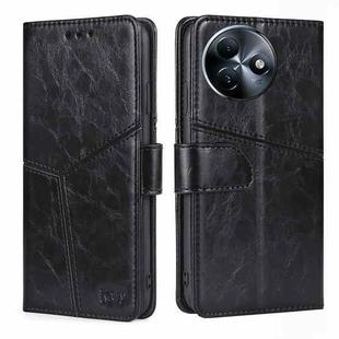 For Itel S24 4G Geometric Stitching Leather Phone Case(Black)