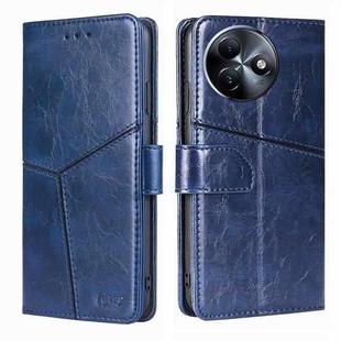 For Itel S24 4G Geometric Stitching Leather Phone Case(Blue)