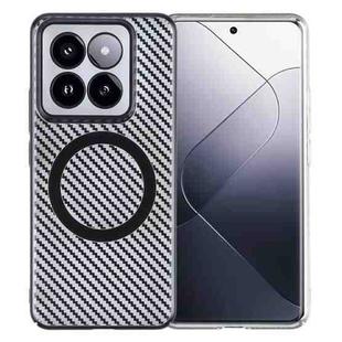 For Xiaomi 14 6D Plated Carbon Fiber Clear Magsafe PC Phone Case(Starry Black)