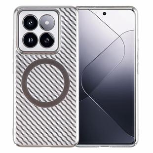 For Xiaomi 14 Pro 6D Plated Carbon Fiber Clear Magsafe PC Phone Case(Titanium Grey)