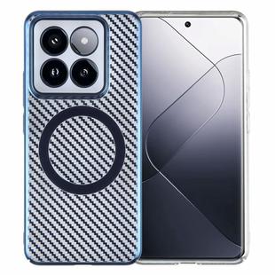 For Xiaomi 14 Pro 6D Plated Carbon Fiber Clear Magsafe PC Phone Case(Dream Blue)