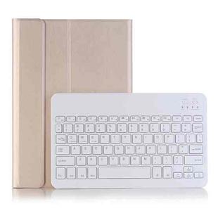 For iPad Pro 11 2024 A13B Lambskin Texture Bluetooth Touch Keyboard Leather Tablet Case with Pen Slot(Gold)