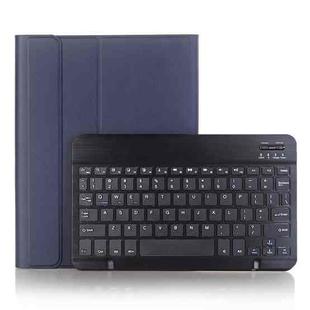For iPad Pro 11 2024 A13B Lambskin Texture Bluetooth Touch Keyboard Leather Tablet Case with Pen Slot(Dark Blue)