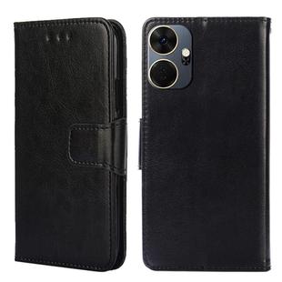 For Itel P55+ 4G Crystal Texture Leather Phone Case(Black)