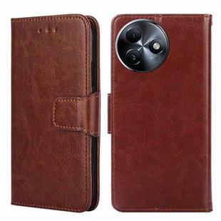 For Itel S24 4G Crystal Texture Leather Phone Case(Brown)