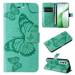 For OnePlus Nord CE4 3D Butterfly Embossed Flip Leather Phone Case(Green)