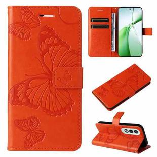 For OnePlus Nord CE4 3D Butterfly Embossed Flip Leather Phone Case(Orange)