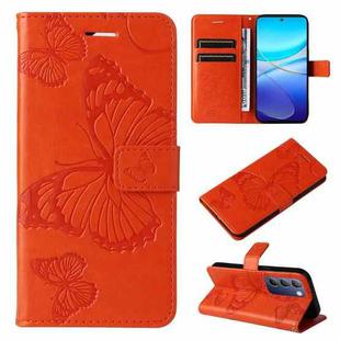 For vivo Y200e 5G Global / V30 Lite India 3D Butterfly Embossed Flip Leather Phone Case(Orange)