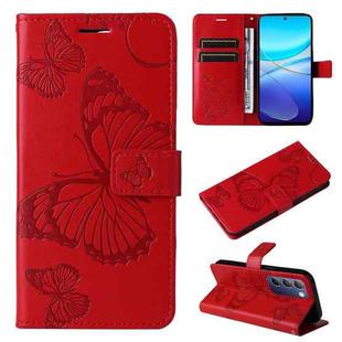 For vivo Y200e 5G Global / V30 Lite India 3D Butterfly Embossed Flip Leather Phone Case(Red)