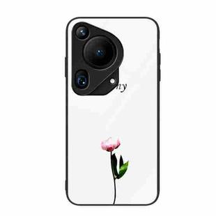 For Huawei Pura 70 Ultra Colorful Painted Glass Phone Case(A Flower)