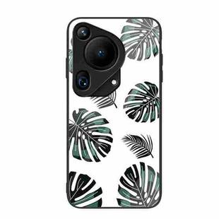 For Huawei Pura 70 Ultra Colorful Painted Glass Phone Case(Banana Leaf)