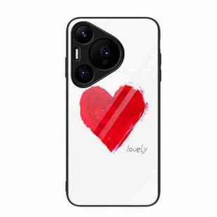 For Huawei Pura 70 Colorful Painted Glass Phone Case(Love)