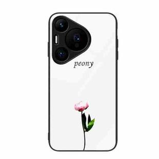 For Huawei Pura 70 Colorful Painted Glass Phone Case(A Flower)