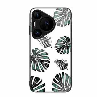 For Huawei Pura 70 Colorful Painted Glass Phone Case(Banana Leaf)