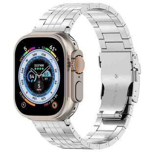 For Apple Watch Ultra 2 49mm Armor 5-bead Titanium Watch Band(Silver)