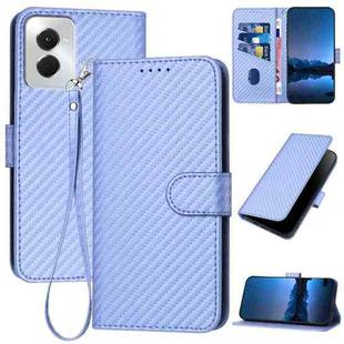 For Motorola Moto G Power 5G 2024 YX0070 Carbon Fiber Buckle Leather Phone Case with Lanyard(Light Purple)