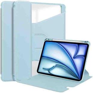 For iPad Air 13 2024 Transparent Rotation Smart Leather Tablet Case(Sky Blue)