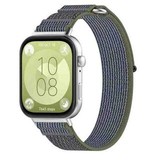 For Huawei Watch Fit3 Loop Nylon Watch Band(Green Grey)