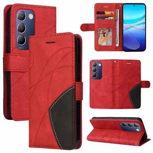 For vivo V40 SE 5G / Y100 IDN Dual-color Splicing Flip Leather Phone Case(Red)