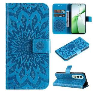 For OnePlus Nord CE4 Embossed Sunflower Pattern Flip Leather Phone Case(Blue)