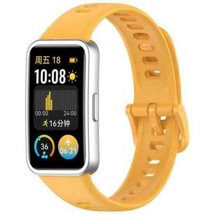 For Huawei Band 9 / 9 NFC / 8 / 8 NFC Nail Button Glossy Silicone Watch Band(Yellow)