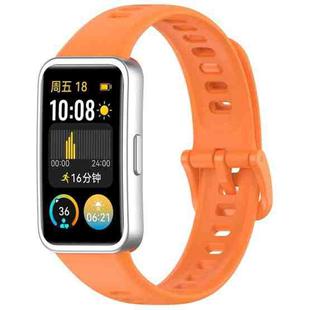 For Huawei Band 9 / 9 NFC / 8 / 8 NFC Nail Button Glossy Silicone Watch Band(Orange)