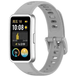 For Huawei Band 9 / 9 NFC / 8 / 8 NFC Nail Button Glossy Silicone Watch Band(Grey)