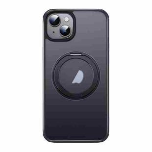 For iPhone 15 MagSafe Holder PC Hybrid TPU Phone Case(Matte Black)
