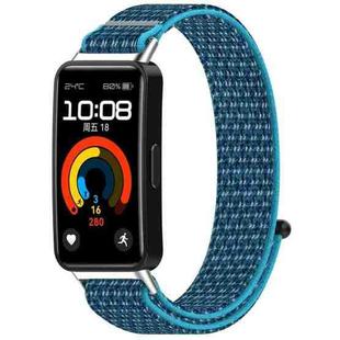 For Huawei Band 9 / 9 NFC / 8 / 8 NFC Nylon Loop Hook and Loop Fastener Watch Band(Ocean Blue)