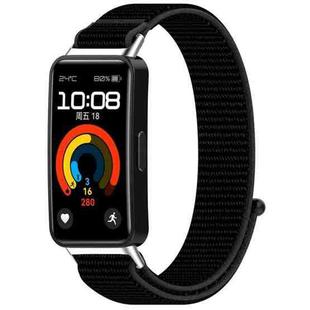 For Huawei Band 9 / 9 NFC / 8 / 8 NFC Nylon Loop Hook and Loop Fastener Watch Band(Black)