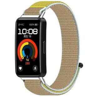 For Huawei Band 9 / 9 NFC / 8 / 8 NFC Nylon Loop Hook and Loop Fastener Watch Band(Camel)