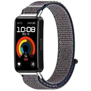 For Huawei Band 9 / 9 NFC / 8 / 8 NFC Nylon Loop Hook and Loop Fastener Watch Band(Midnight Blue)