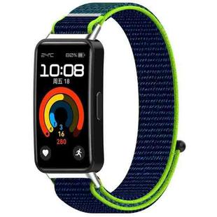 For Huawei Band 9 / 9 NFC / 8 / 8 NFC Nylon Loop Hook and Loop Fastener Watch Band(Lime Green)
