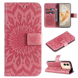For vivo V29e Global / Y200 5G Global Embossed Sunflower Pattern Flip Leather Phone Case(Pink)