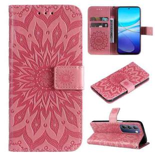 For vivo V40 SE 5G / Y100 IDN Embossed Sunflower Pattern Flip Leather Phone Case(Pink)