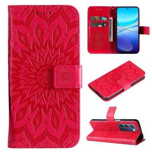 For vivo Y200e 5G Global / V30 Lite India Embossed Sunflower Pattern Flip Leather Phone Case(Red)