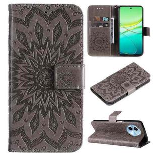 For vivo Y38 / Y200i / T3x Global Embossed Sunflower Pattern Flip Leather Phone Case(Grey)