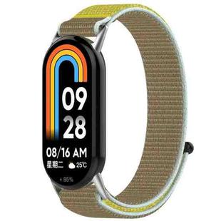 For Xiaomi Mi Band 8 / 8 NFC Nylon Loop Hook and Loop Fastener Watch Band(Camel)