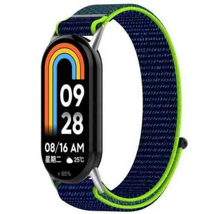 For Xiaomi Mi Band 8 / 8 NFC Nylon Loop Hook and Loop Fastener Watch Band(Lime Green)