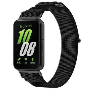 For Samsung Galaxy Fit 3 Loop Nylon Watch Band(Black Grey)