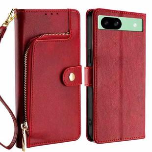 For Google Pixel 8a Zipper Bag Leather Phone Case(Red)