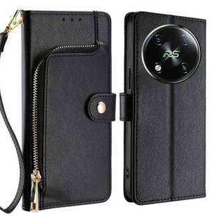 For Itel RS4 4G Zipper Bag Leather Phone Case(Black)